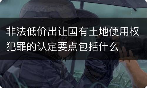 非法低价出让国有土地使用权犯罪的认定要点包括什么