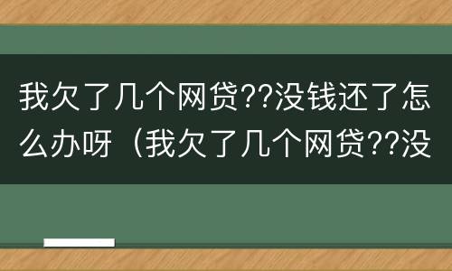 我欠了几个网贷??没钱还了怎么办呀（我欠了几个网贷??没钱还了怎么办呀）