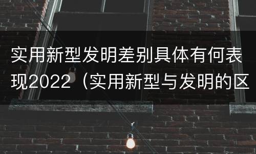 实用新型发明差别具体有何表现2022（实用新型与发明的区别有哪些）