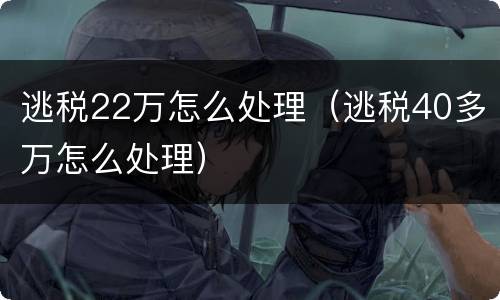 逃税22万怎么处理（逃税40多万怎么处理）