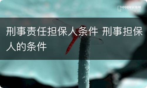 刑事责任担保人条件 刑事担保人的条件