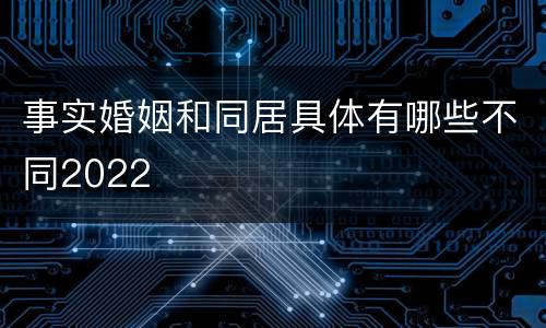 事实婚姻和同居具体有哪些不同2022