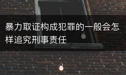 暴力取证构成犯罪的一般会怎样追究刑事责任