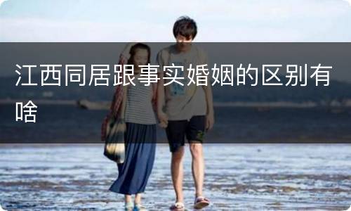 江西同居跟事实婚姻的区别有啥