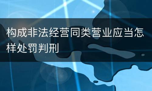 构成非法经营同类营业应当怎样处罚判刑