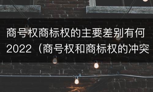 商号权商标权的主要差别有何2022（商号权和商标权的冲突和解决）