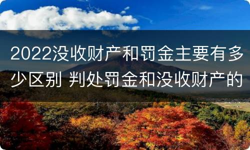 2022没收财产和罚金主要有多少区别 判处罚金和没收财产的区别