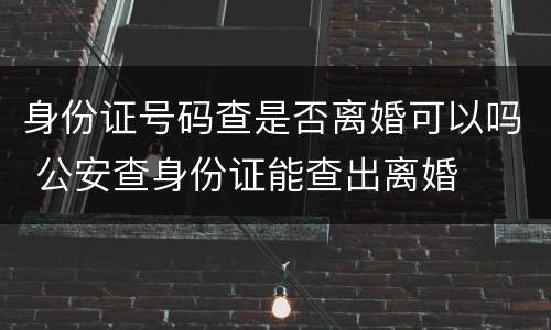 身份证号码查是否离婚可以吗 公安查身份证能查出离婚