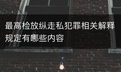 最高检放纵走私犯罪相关解释规定有哪些内容