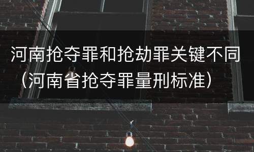 河南抢夺罪和抢劫罪关键不同（河南省抢夺罪量刑标准）