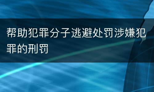 帮助犯罪分子逃避处罚涉嫌犯罪的刑罚