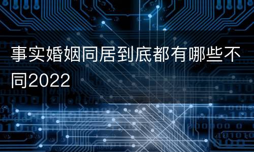 事实婚姻同居到底都有哪些不同2022