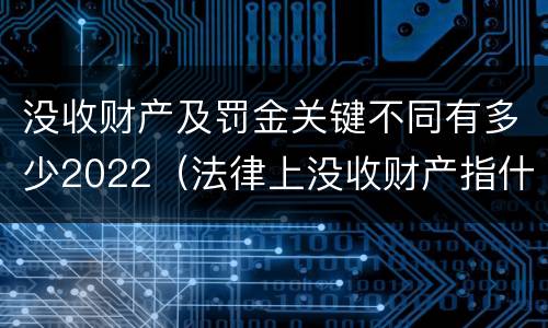 没收财产及罚金关键不同有多少2022（法律上没收财产指什么）