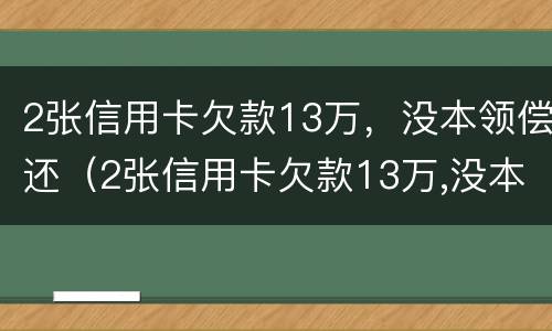 2张信用卡欠款13万，没本领偿还（2张信用卡欠款13万,没本领偿还会怎样）