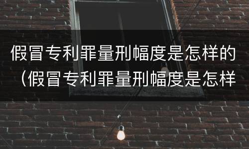 假冒专利罪量刑幅度是怎样的（假冒专利罪量刑幅度是怎样的呢）